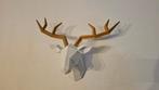 Leuke Hertenkop Beeld! NIEUW! Wit/Goud! 36 CM!, Verzamelen, Beelden en Beeldjes, Ophalen of Verzenden, Nieuw, Mens