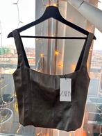Zara Top Bruin Satijn L | Corset look, Bruin, Verzenden, Zara, Maat 42/44 (L)