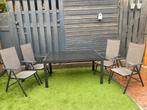Tuinset 4 inklapbare stoelen en tuintafel antraciet - GRATIS, Tuin en Terras, Tuinsets en Loungesets, Ophalen, Gebruikt, Eettafel