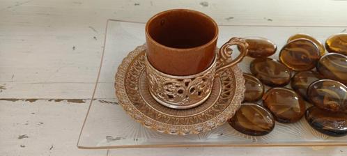 Klein Oosters koffie kopje met beker (espresso), Huis en Inrichting, Keuken | Servies, Zo goed als nieuw, Kop(pen) en/of Schotel(s)