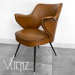 Vintage, Midcentury cocktailstoel fauteuil, cognackleur skai, Ophalen, Gebruikt, -, -