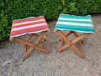 2 vintage plooistoelen met gestreepte stof, Ophalen of Verzenden, Huis en Inrichting