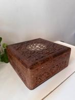 Houten bewaardoosje met been inleg, Antiek en Kunst, Ophalen of Verzenden