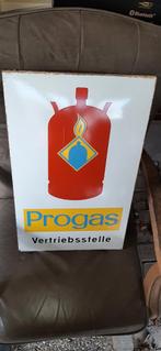 EMAILLE REKLAME BORD GAS PROGAS, Antiek en Kunst, Antiek | Emaille, Ophalen of Verzenden