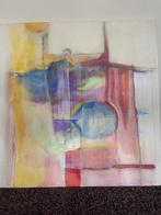 Abstract Schilderij - Sprekende kleuren - 1 x 1 meter, Antiek en Kunst, Ophalen of Verzenden