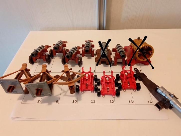 Playmobil onderdelen kanon, wapenrek, boog, katapult,kogel, Kinderen en Baby's, Speelgoed | Playmobil, Gebruikt, Los playmobil