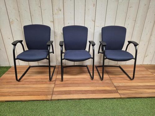 Stoel, Huis en Inrichting, Stoelen, Gebruikt, Drie, Blauw, Ophalen