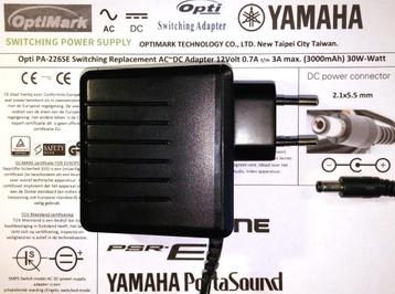 Yamaha Adapter Optimark PA-226 12V 10V 9V 1.5A 2A 3A voeding beschikbaar voor biedingen