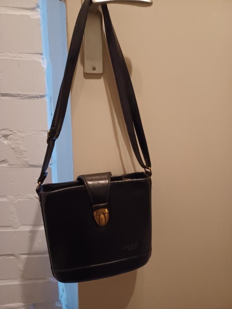 Leren zwarte tas, 80 tot 90 cm, 5 cm of meer, Zwart, Ophalen of Verzenden