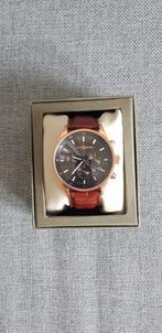 Horloge met leren band, Ophalen of Verzenden, Zo goed als nieuw