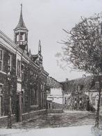 Poortugaal - ets van Huib Bijl, Antiek en Kunst, Ophalen of Verzenden
