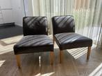 Riviera Maison vintage leren fauteuils set met handgreep, Huis en Inrichting, Fauteuils, Ophalen, Vintage, 75 tot 100 cm, Zo goed als nieuw