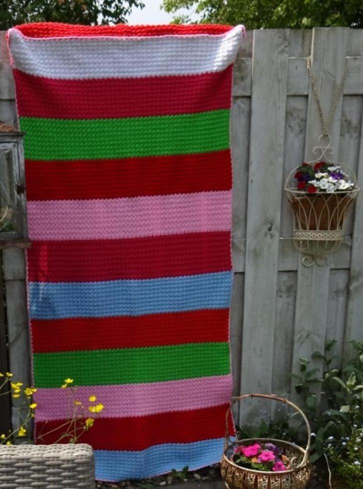 Handgemaakte unieke woondeken, 200 x 90 cm, Huis en Inrichting, Woonaccessoires | Plaids en Woondekens, Nieuw, Ophalen of Verzenden