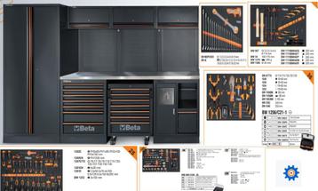 Beta Gereedschapswand met 268 delen gereedschap beschikbaar voor biedingen
