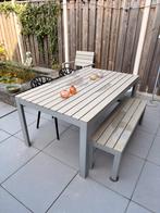 Degelijke tuinset, Tuin en Terras, Ophalen, 5 zitplaatsen, Kunststof, Bank