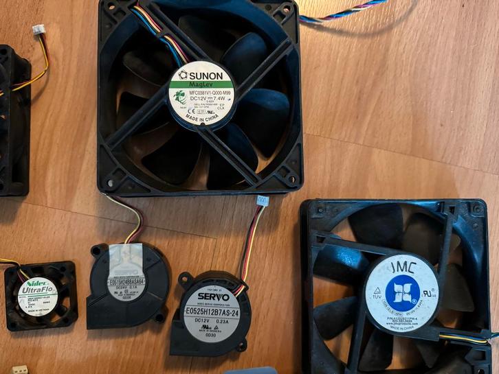 Partij PC Ventilatoren - Diverse Maten en Types, Computers en Software, Computerkoelers, Gebruikt, Luchtkoeling, Ophalen of Verzenden