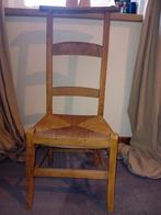 Brocant stoeltje oud eiken met biezen zitting, Ophalen of Verzenden