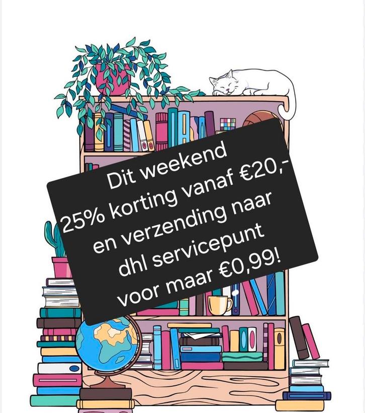25% korting bij besteding van 20 euro of meer, Boeken, Romans, Verzenden