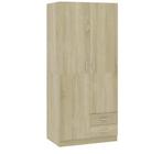 Kledingkast sonoma eiken, Ophalen, Industrieel, modern, Eikenhout, 50 tot 100 cm