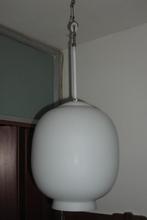 Oude schoollamp; hanglamp, Huis en Inrichting, Lampen | Hanglampen, Ophalen of Verzenden, Gebruikt, Glas, Minder dan 50 cm