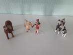Schleich  4 pony's met figuur, Verzamelen, Dierenverzamelingen, Ophalen of Verzenden, Zo goed als nieuw, Paard, Beeldje of Figuurtje