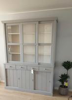 Woood grijze vitrinekast/buffetkast, Huis en Inrichting, Kasten | Kledingkasten, Ophalen, Eenvoudig, 150 tot 200 cm, 150 tot 200 cm