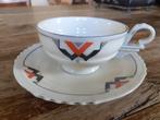 Art Deco kop en schotel, Antiek en Kunst, Antiek | Servies los, Ophalen of Verzenden