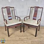 Set Vintage Kersenhouten Chinese Armstoelen / Aziatisch, Ophalen of Verzenden