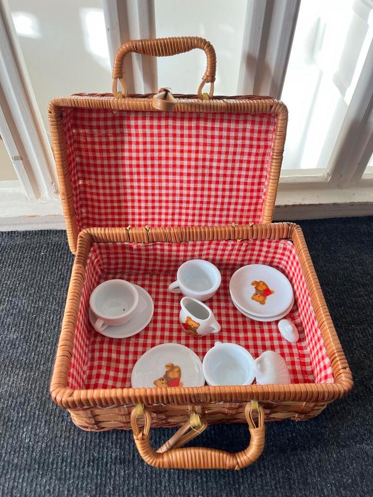 Picknickmand met servies voor kinderen, Antiek en Kunst, Antiek | Speelgoed, Ophalen