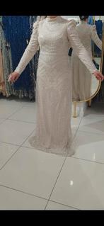 Avondjurk /abiye (maat 42), Kleding | Dames, Ophalen of Verzenden, Zo goed als nieuw, Blauw, Trouwjurk