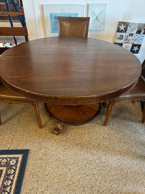 Eettafel rond antiek 128cm doorsnee, Antiek en Kunst, Antiek | Meubels | Tafels, Ophalen of Verzenden