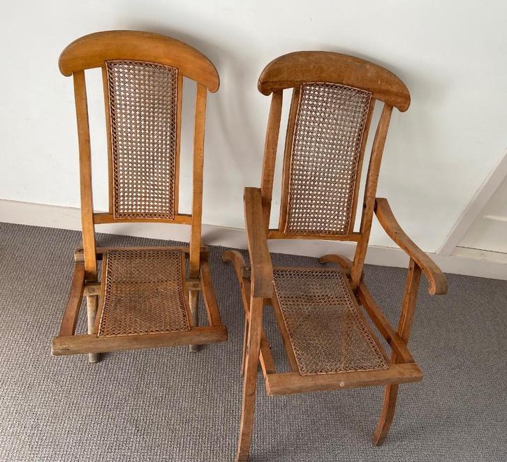 Deckchairs 2 x antiek, Antiek en Kunst, Antiek | Meubels | Stoelen en Banken, Ophalen