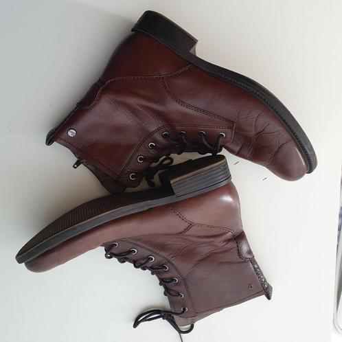 NO STRESS leren veterlaarsje | Bruin | maat 40, Kleding | Dames, Schoenen, Zo goed als nieuw, Lage of Enkellaarzen, Bruin, Ophalen of Verzenden
