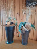 2 Bloempotten met Kunstdecoratie, Ophalen