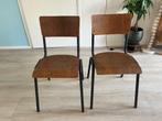 2x eetkamerstoel (schoolstoel) • NIEUW, Huis en Inrichting, Ophalen, Twee, School, Bruin