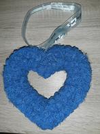 Blauw hart met bloemen, Huis en Inrichting, Woonaccessoires | Kransen, Ophalen of Verzenden, Nieuw