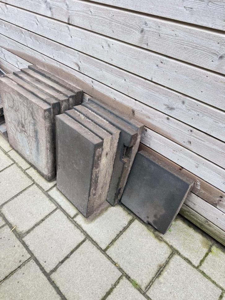 Betontegel Antraciet glad 60x60cm, Tuin en Terras, Tegels en Klinkers, Gebruikt, Terrastegels, Beton, Minder dan 5 m², Ophalen