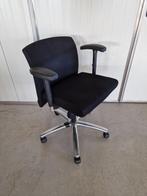 Lensvelt design bureaustoel lage rug zwart chrome, Gebruikt, Zwart, Ophalen of Verzenden, Bureaustoel