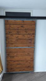 Voormalige kasdeur - nu mooie houten schuifdeur, Schuifdeur, 80 tot 100 cm, Metaal, Gebruikt