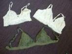 3x lieflijke behaatjes zonder cups, Ophalen of Verzenden, Groen, BH
