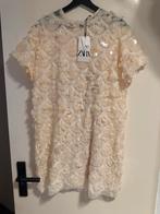 Nieuw - Zara pailletten jurk Maat M, Kleding | Dames, Jurken, Maat 38/40 (M), Beige, Nieuw, Ophalen of Verzenden