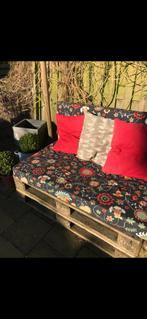 Kissens voor 2 pallet banken, Tuin en Terras, Tuinmeubel-accessoires, Ophalen, Gebruikt