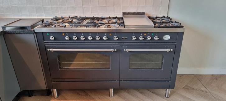 Boretti VFNR150AN gasfornuis – 150 cm breed – antraciet, Witgoed en Apparatuur, Fornuizen, Zo goed als nieuw, Vrijstaand, Gas