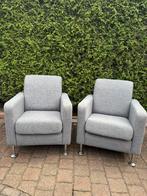 Grijsblauwe relaxstoelen samen te koop, Huis en Inrichting, Fauteuils, Ophalen, Gebruikt, Minder dan 75 cm, Stof