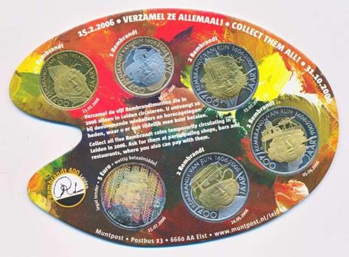 Nederland 5 euro 2006 Rembrandt in pallet + overige munten, Postzegels en Munten, Munten | Nederland, Setje, Euro's, Koningin Beatrix