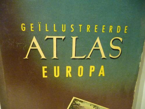 Geïlustreerde Atlas Europa 1954 met alle plaatjes. Verz. kan, Boeken, Atlassen en Landkaarten, Gelezen, Overige atlassen, Wereld