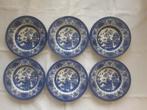 Engels Ironstone Staffordshire:  6x diep bord Old Willow, Antiek en Kunst, Ophalen of Verzenden