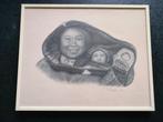 Litho Lorenzo Fracchetti Eskimo Inuit Moeder met kind 1974, Ophalen of Verzenden