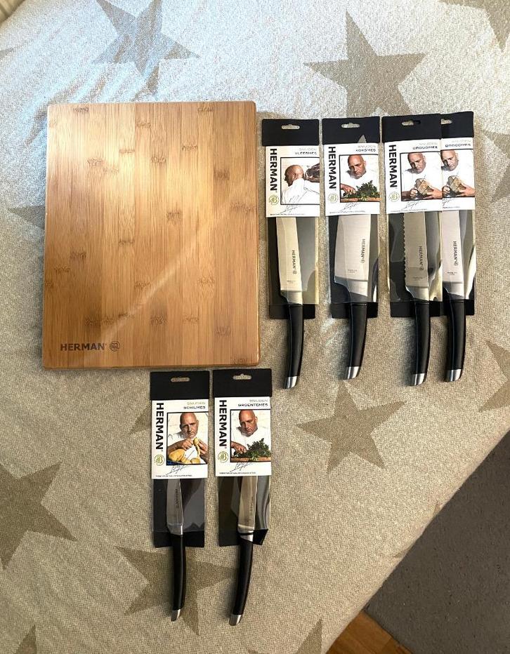 Herman den Blijker | Messen & Snijplank (set), Huis en Inrichting, Keuken | Keukenbenodigdheden, Nieuw, Ophalen of Verzenden