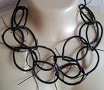 Zwarte Rubber Design Ketting, Sieraden, Tassen en Uiterlijk, Kettingen, Ophalen of Verzenden